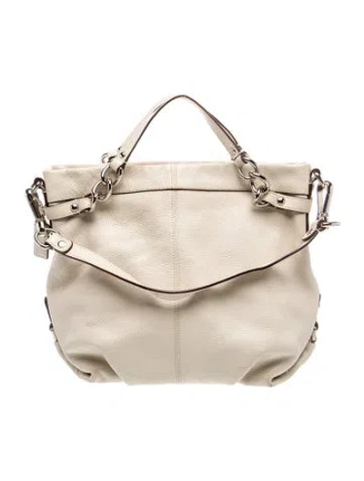 Pre-owned Coach Leather Top Handle Bag In Neutral