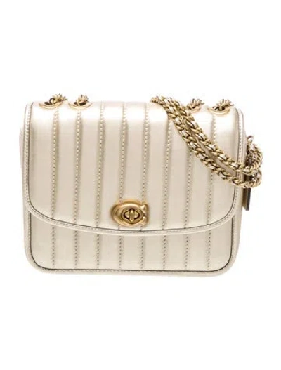 Pre-owned Coach Leather Top Handle Bag In Neutral