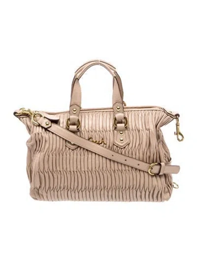 Pre-owned Coach Leather Top Handle Bag In Neutral
