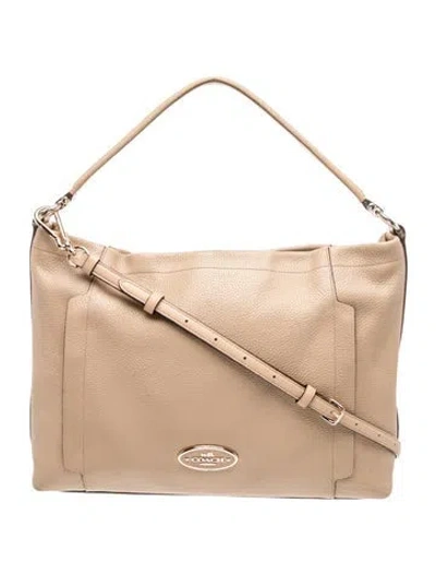 Pre-owned Coach Leather Top Handle Bag In Neutral
