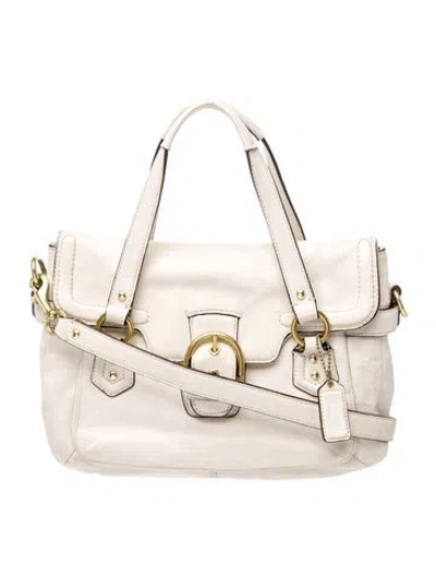 Pre-owned Coach Leather Top Handle Bag In Neutral