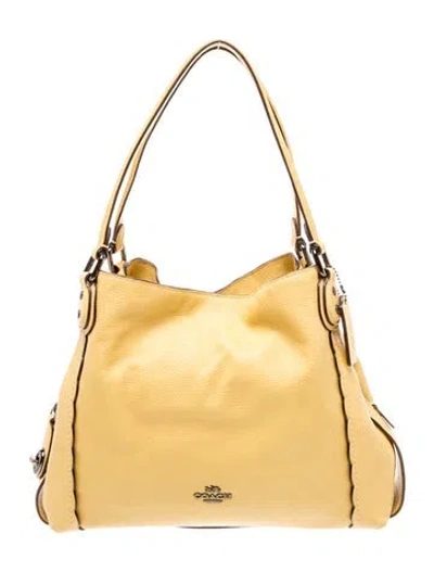 Pre-owned Coach Leather Top Handle Bag In Neutral