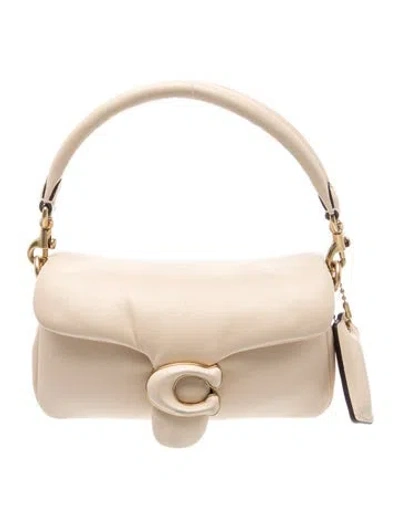 Pre-owned Coach Leather Top Handle Bag In Neutrals