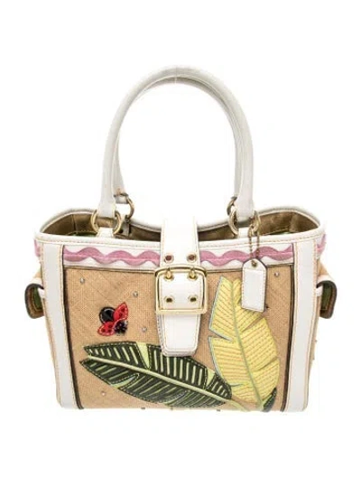 Pre-owned Coach Leather Top Handle Bag In Neutrals