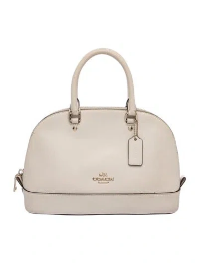 Pre-owned Coach Leather Top Handle Bag In Neutrals