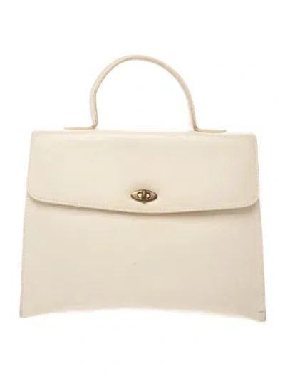 Pre-owned Coach Leather Top Handle Bag In Neutrals