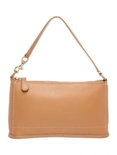 Pre-owned Coach Leather Top Handle Bag In Neutrals