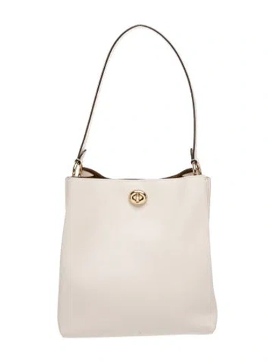 Pre-owned Coach Leather Top Handle Bag In Neutrals