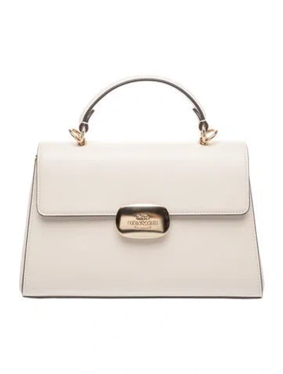 Pre-owned Coach Leather Top Handle Bag In Neutrals