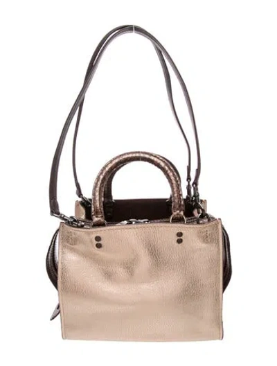 Pre-owned Coach Leather Top Handle Bag In Neutrals