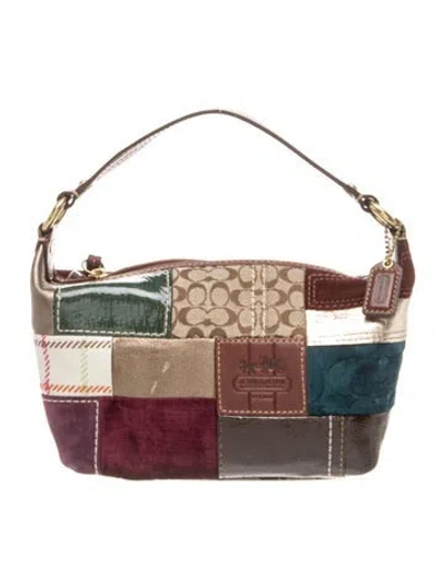 Pre-owned Coach Leather Top Handle Bag In Neutrals