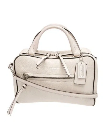 Pre-owned Coach Leather Top Handle Bag In Neutrals