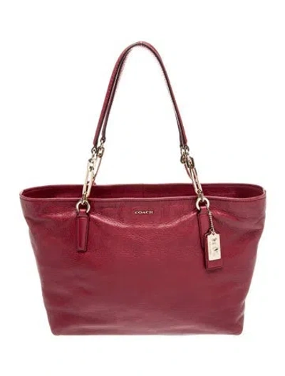 Pre-owned Coach Leather Top Handle Bag In Orange