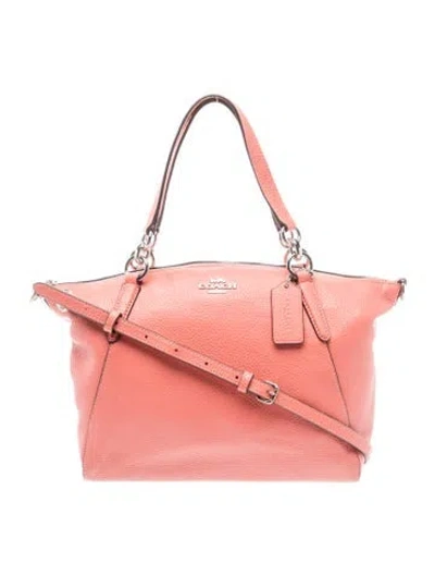 Pre-owned Coach Leather Top Handle Bag In Orange