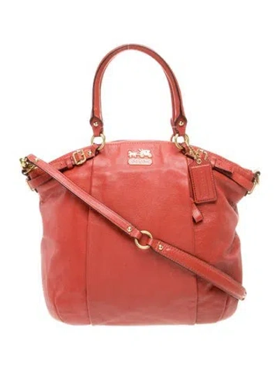 Pre-owned Coach Leather Top Handle Bag In Orange