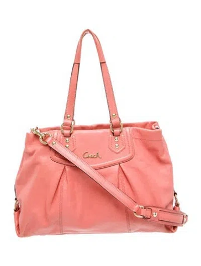 Pre-owned Coach Leather Top Handle Bag In Orange