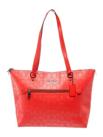 Pre-owned Coach Leather Top Handle Bag In Orange