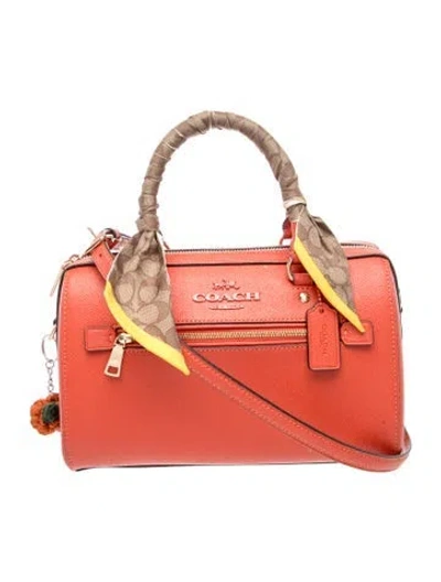 Pre-owned Coach Leather Top Handle Bag In Orange