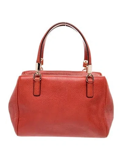 Pre-owned Coach Leather Top Handle Bag In Orange