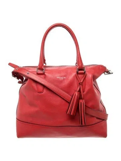 Pre-owned Coach Leather Top Handle Bag In Orange