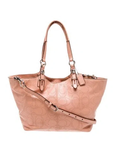 Pre-owned Coach Leather Top Handle Bag In Pink