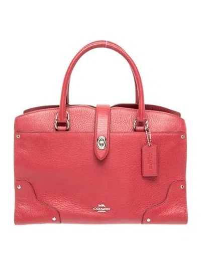Pre-owned Coach Leather Top Handle Bag In Pink