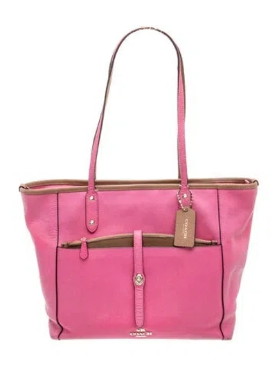 Pre-owned Coach Leather Top Handle Bag In Pink