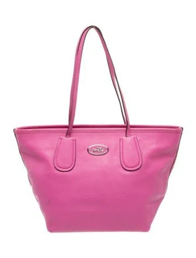 Pre-owned Coach Leather Top Handle Bag In Pink