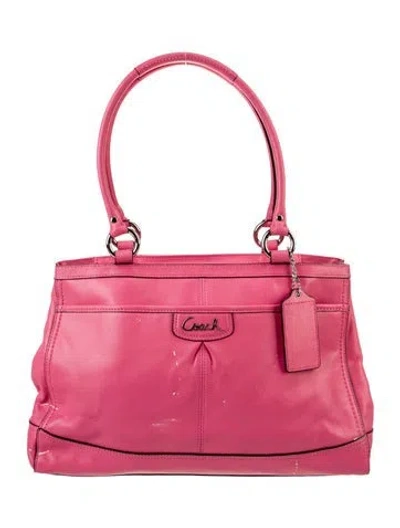 Pre-owned Coach Leather Top Handle Bag In Pink