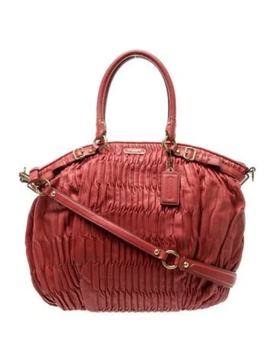 Pre-owned Coach Leather Top Handle Bag In Pink