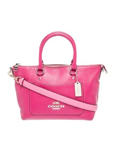 Pre-owned Coach Leather Top Handle Bag In Pink