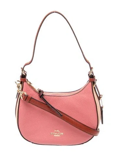 Pre-owned Coach Leather Top Handle Bag In Pink