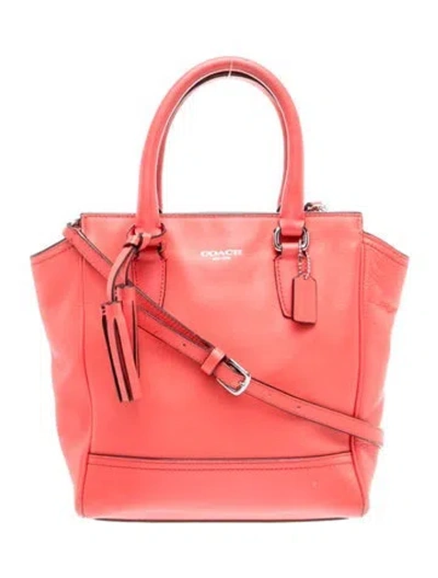 Pre-owned Coach Leather Top Handle Bag In Pink