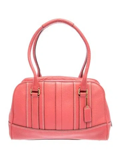 Pre-owned Coach Leather Top Handle Bag In Pink