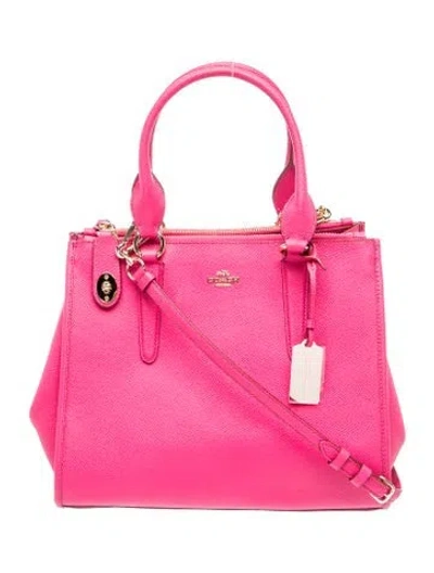 Pre-owned Coach Leather Top Handle Bag In Pink