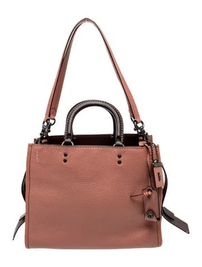 Pre-owned Coach Leather Top Handle Bag In Pink