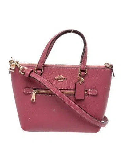 Pre-owned Coach Leather Top Handle Bag In Pink