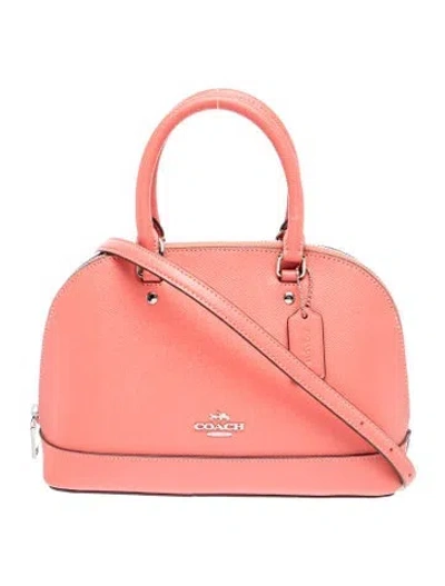 Pre-owned Coach Leather Top Handle Bag In Pink