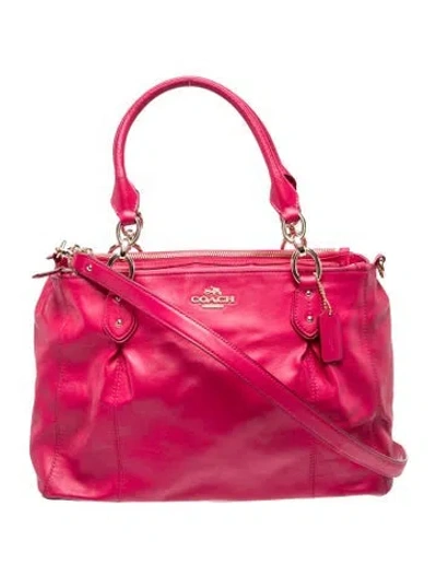 Pre-owned Coach Leather Top Handle Bag In Pink