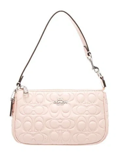 Pre-owned Coach Leather Top Handle Bag In Pink