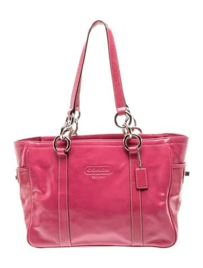 Pre-owned Coach Leather Top Handle Bag In Pink