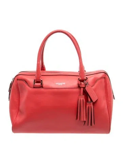 Pre-owned Coach Leather Top Handle Bag In Pink