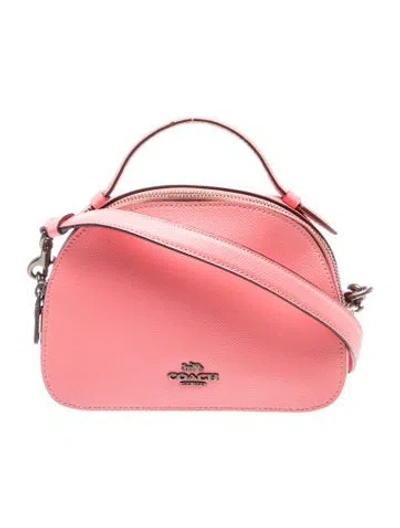 Pre-owned Coach Leather Top Handle Bag In Pink