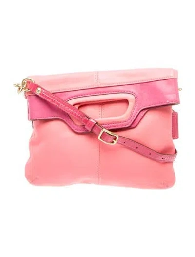 Pre-owned Coach Leather Top Handle Bag In Pink
