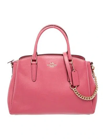 Pre-owned Coach Leather Top Handle Bag In Pink