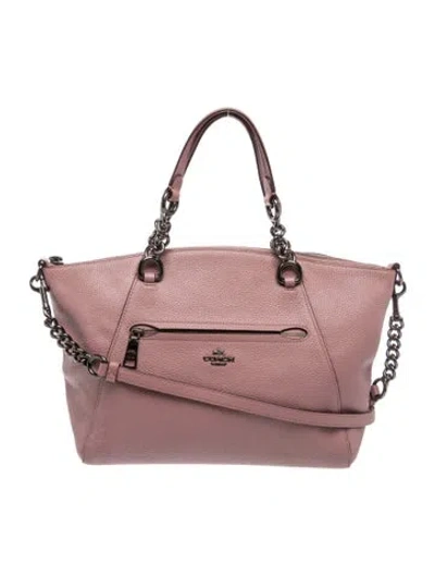 Pre-owned Coach Leather Top Handle Bag In Pink