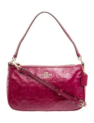 Pre-owned Coach Leather Top Handle Bag In Pink