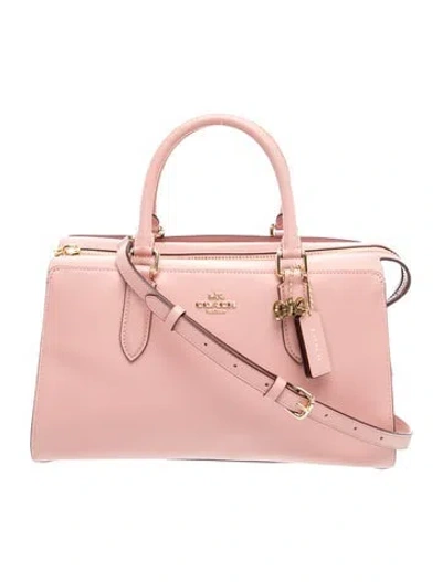 Pre-owned Coach Leather Top Handle Bag In Pink