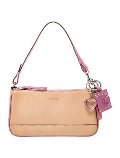 Pre-owned Coach Leather Top Handle Bag In Pink