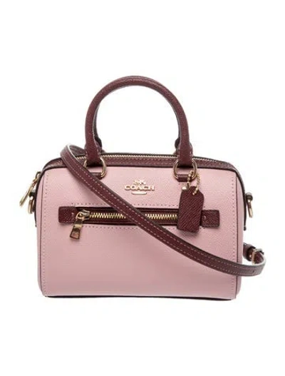Pre-owned Coach Leather Top Handle Bag In Pink